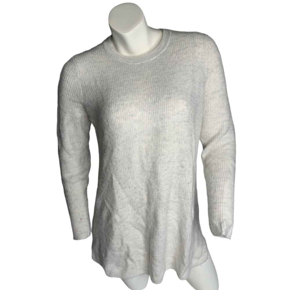 Old Navy maternity small heather white ribbed knit sweater pregnancy